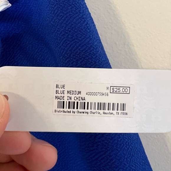 2/$15 Charming Charlie - Blue Top - Picture 3 of 7